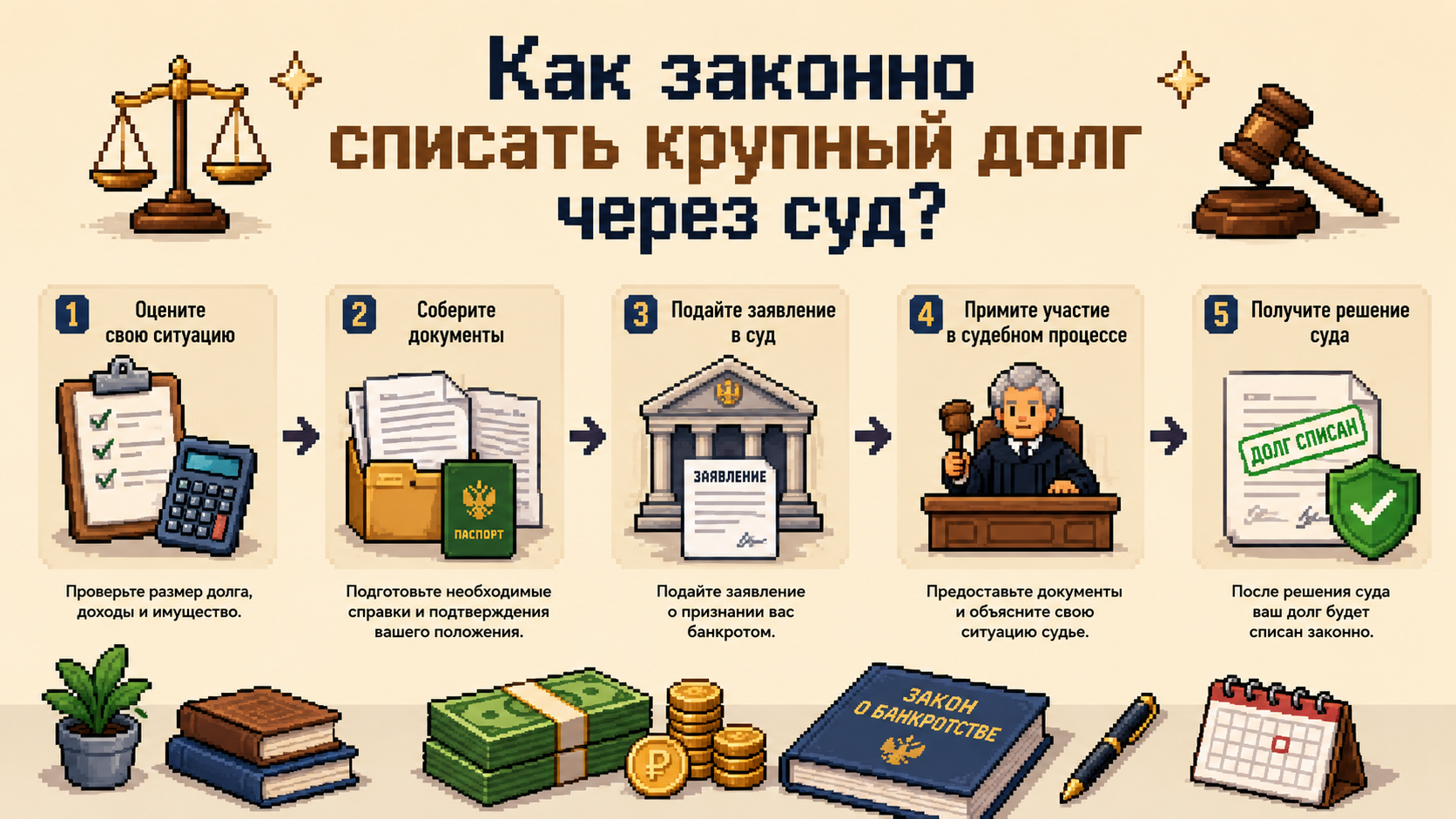 Как законно списать крупный долг через суд?